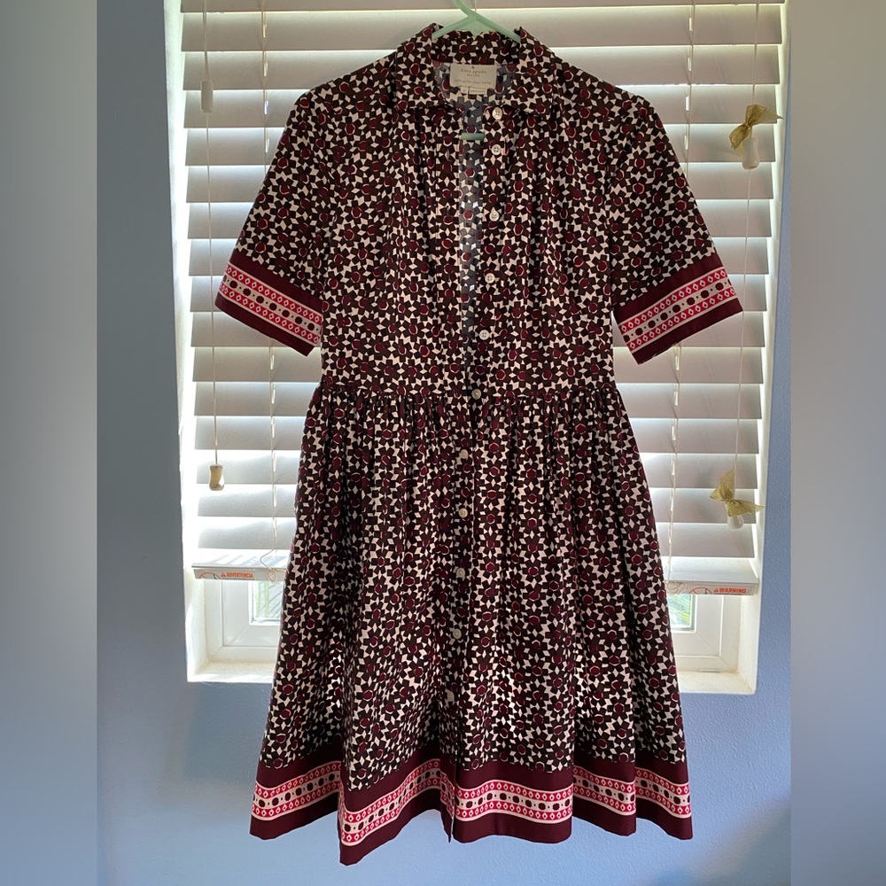 Kate spade floral print cotton short sleeve shirt dress